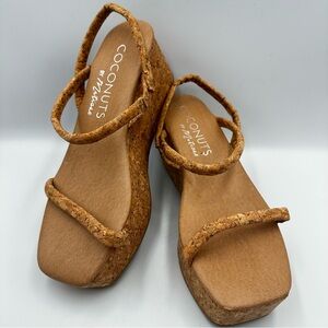 Coconuts by Matisse Honor Platform Sandal Women 6M Strappy Cork Cushion Call Out